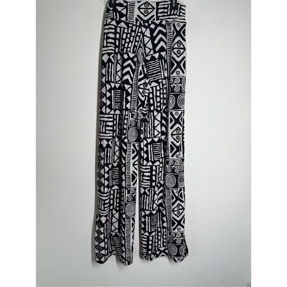 Sho Sho Women's Black White Patterned Pants Wide Leg Elastic Waist Size S/M Note - Picture 4 of 14